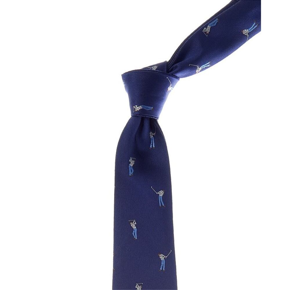 Canali Blue Golfers Reversible Silk Tie